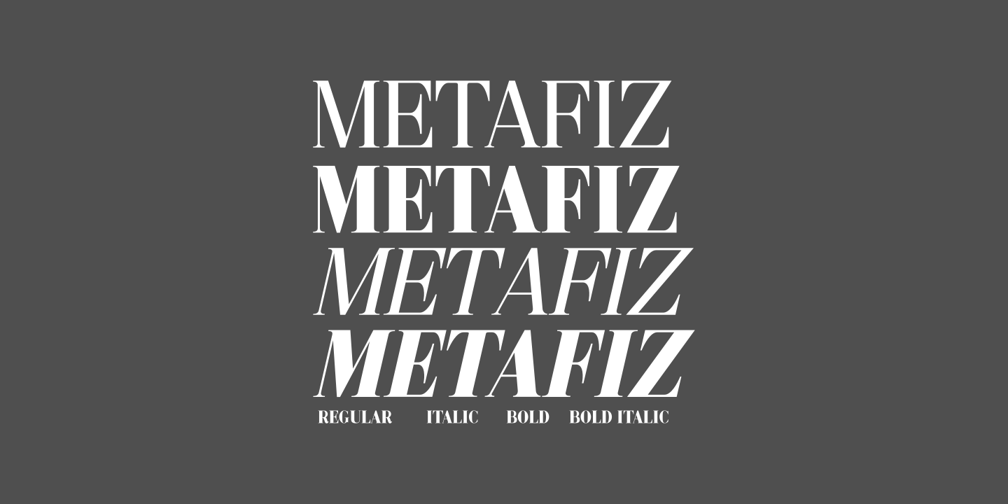 Przykład czcionki Metafiz Bold Italic